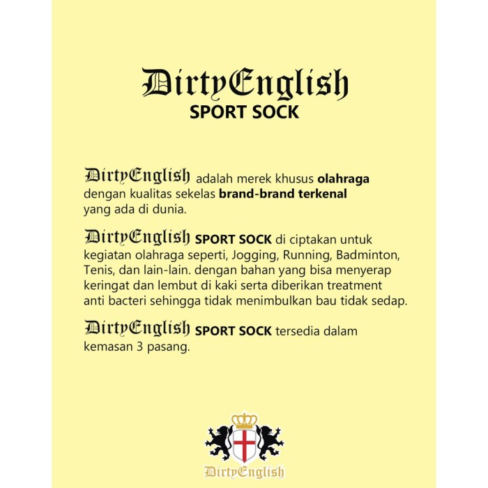 Kaos Kaki - Dirty English Men Sport Ankle Soanti Bacteria 3 Pairs Pa- Kaos Kaki