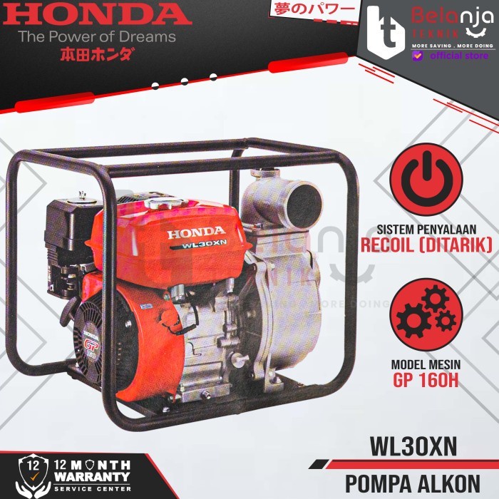 Honda Mesin Pompa Air Irigasi WL 30 XN Pompa Alkon 3 Inch WL30XN