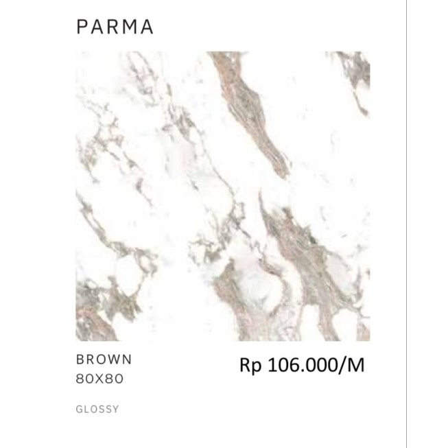 Granit Glossy Motif Marbel Putih Coklat Parma Ukuran 80x80 by Platinum/Granit Kualitas 1 Grade A/Granit Untuk Lantai dan Dinding