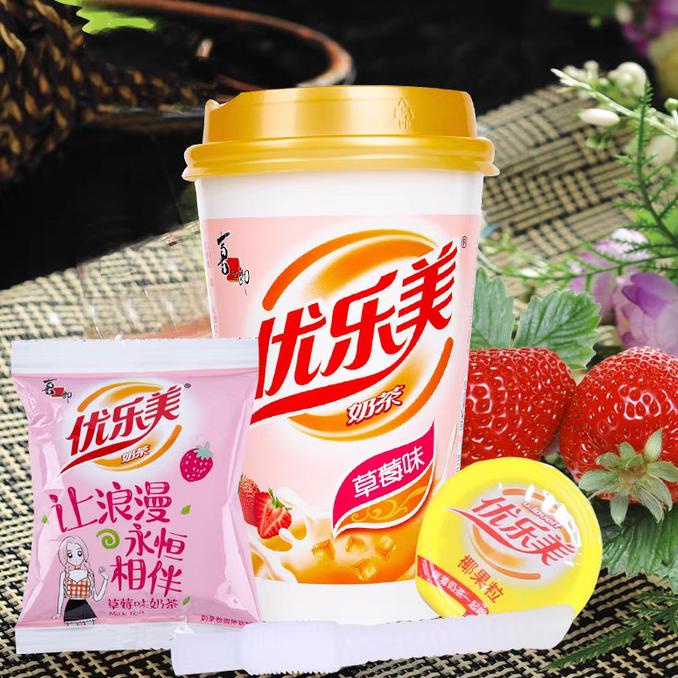 

80gx3gelas Youlemei Milktea powderVarian Strawbery coconut