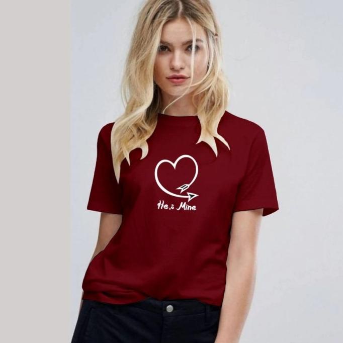 Kaos Wanita Oneck He,S Mine