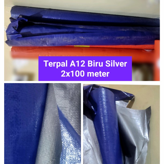 Ready Terpal Roll A12 Biru Silver 2x100 Meter