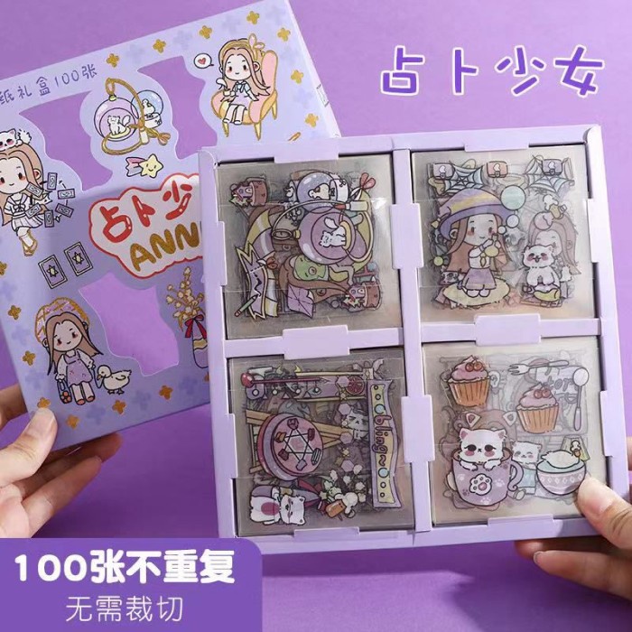 

TERLARIS Sticker Waterproof Tumbler Set Lucu Cartoon Dekorasi Scrapbook 100 Lbr