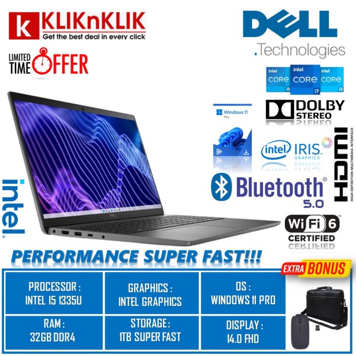 LAPTOP DESAIN DELL LATITUDE 14 3440 INTEL I5 1335U 32GB 1TB IRIS XE