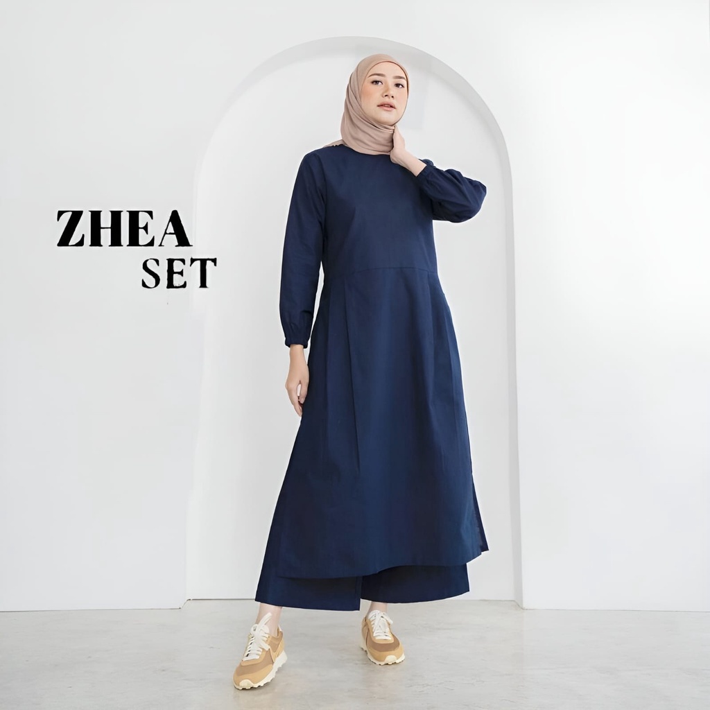 [SYAR'I TILL JANNAH] Vallina Outfit - Zhea One Set Rami Linen Setelan Wanita Muslim OOTD Kondangan