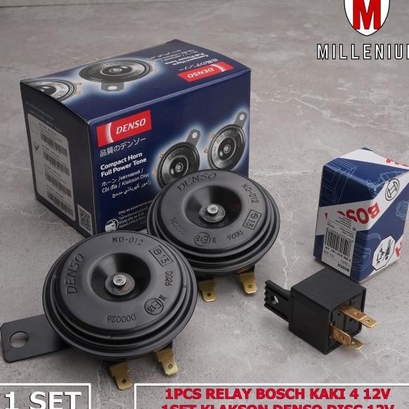 Denso Klakson Keong Disc Mobil Motor 12V Dengan Relay 4 Kaki 12V