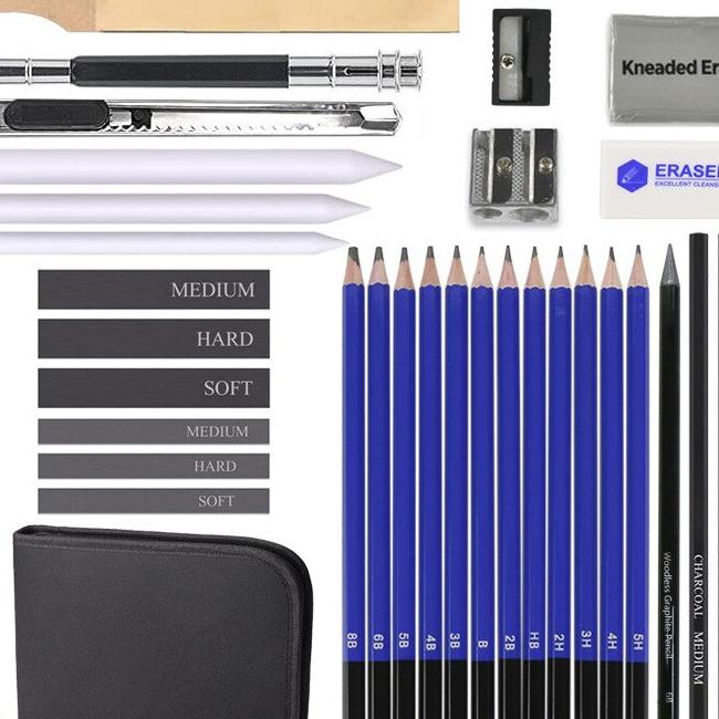 

33Pcs/Set Sil Pisau Ghapus Dan Sil Gambar Untuk Keperluan Sekolah Cil Set