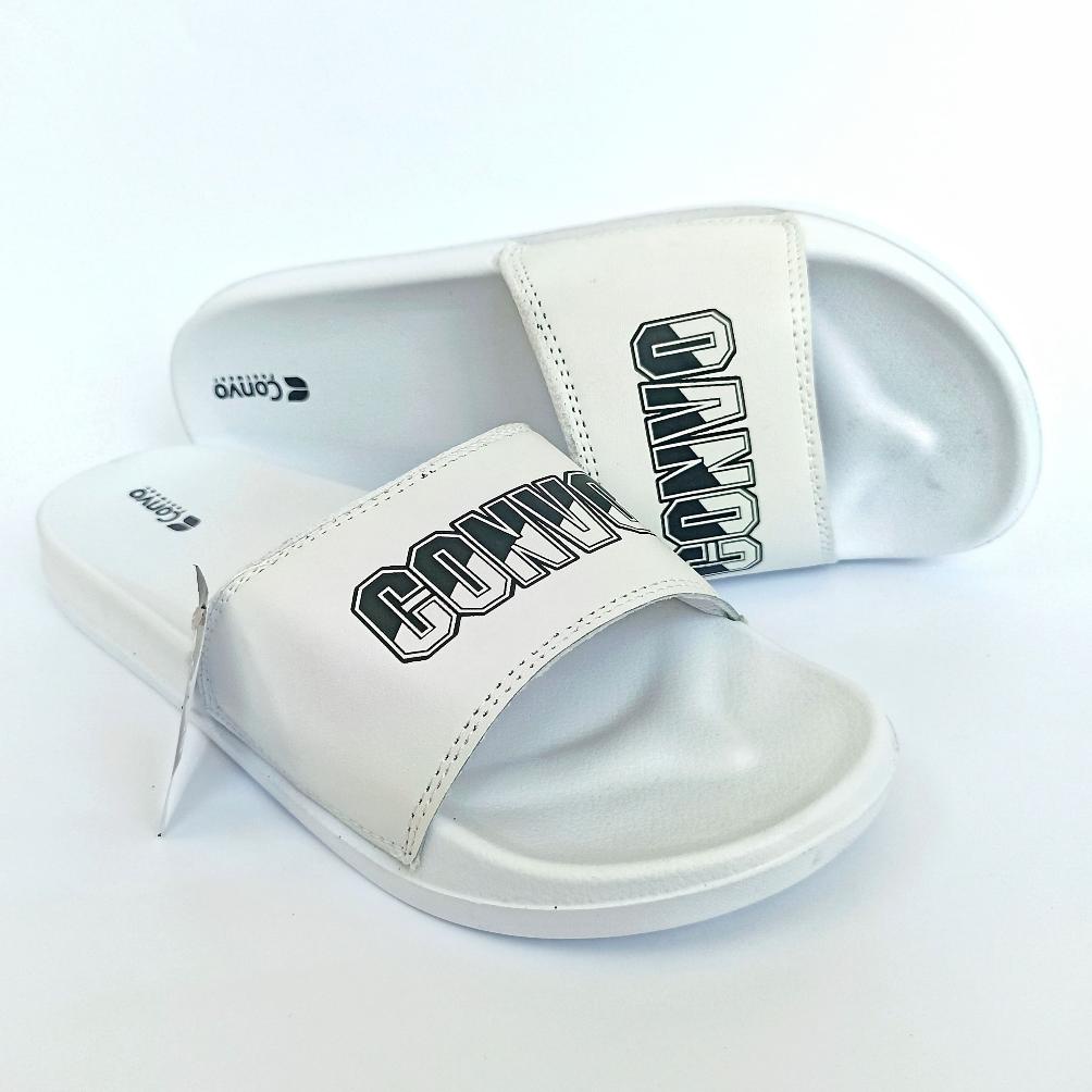 Promo Awa Ltahun Convo - Sandal Flip Flop Selop Casual Warna Putih Pria Sendal Slip On Distro Cowok 