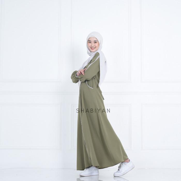 BISA COD - SH 366 GAMIS ANAK REMAJA MOSCREPE POLOS BY SHABIYAN