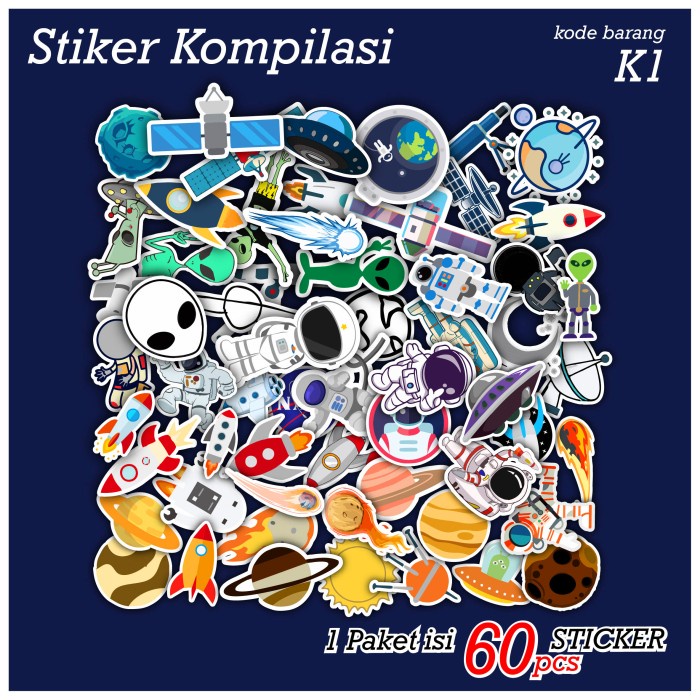 

[ Mac ] 60 Pcs Sticker Logo Nasa Astronot Aesthetic Tumbler Dll - K1 Best