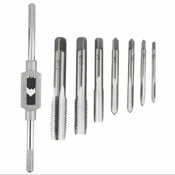 MATA TAP SET 8 PCS, HAND DRILL TAP, MATA BOR PEMBUAT ULIR DRAT BAUT