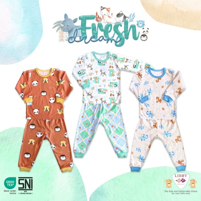 Libby Baby 3 Setelan Panjang S M L 2L Xl Xxl Piyama Anak Libby Baby