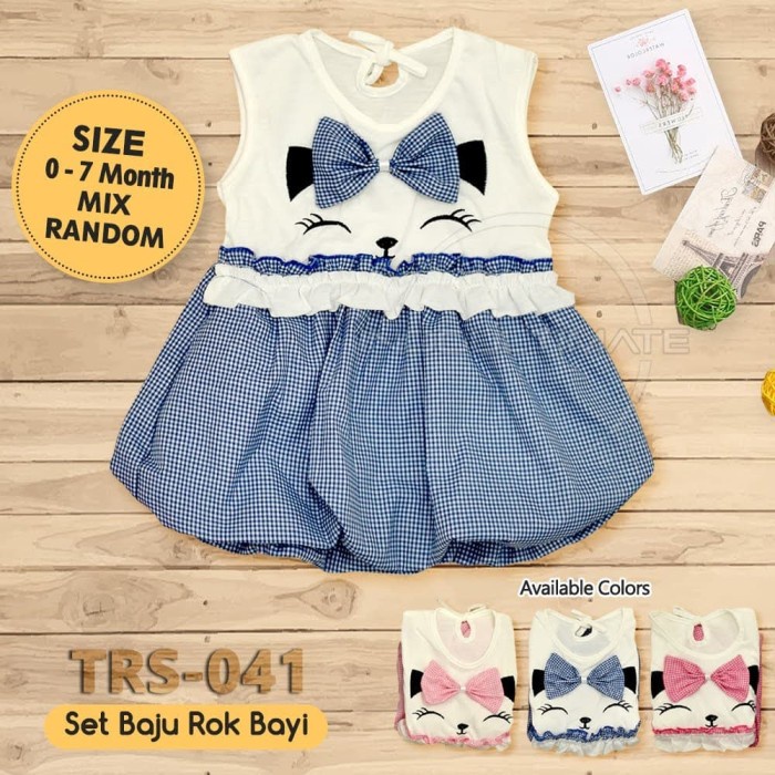 Baju Bayi Perempuan Trs-041 Baju Rok Terusan Bayi Rok Bayi Perempuan