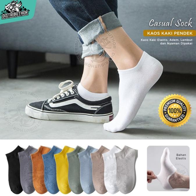 *Terbaik* Kaos Kaki Pendek Ankle Sock Anak Kos Kaki Pria Wanita Korea Polos