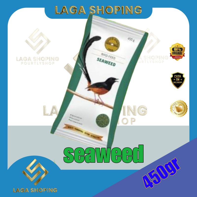 GOLDCOIN HIJAU 450 GRAM MAKANAN BURUNG MURAI KACER GOLD COIN SEAWEED