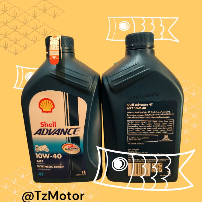 Oli shell advance ..1 liter AX 7 / 4 T..10 W - 40