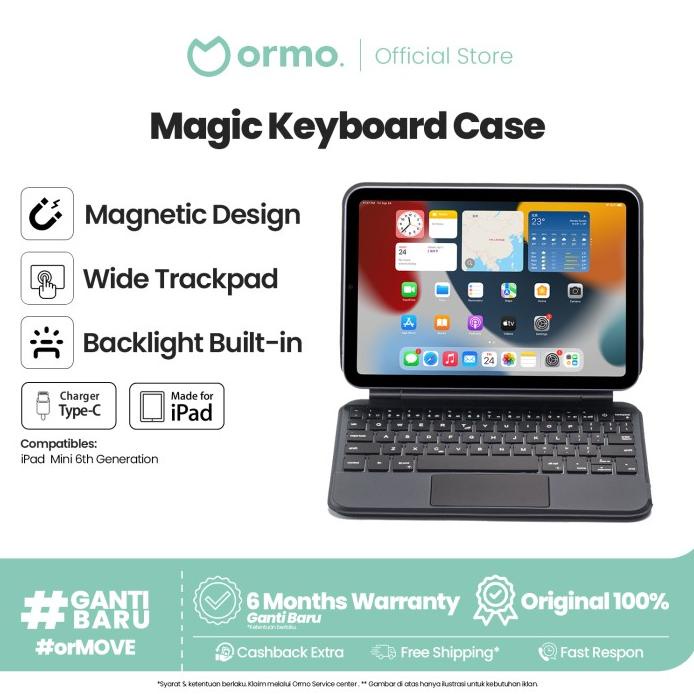 Terbaru Ormo Magic Keyboard For Ipad 8.3 Inch Ipad Mini 6