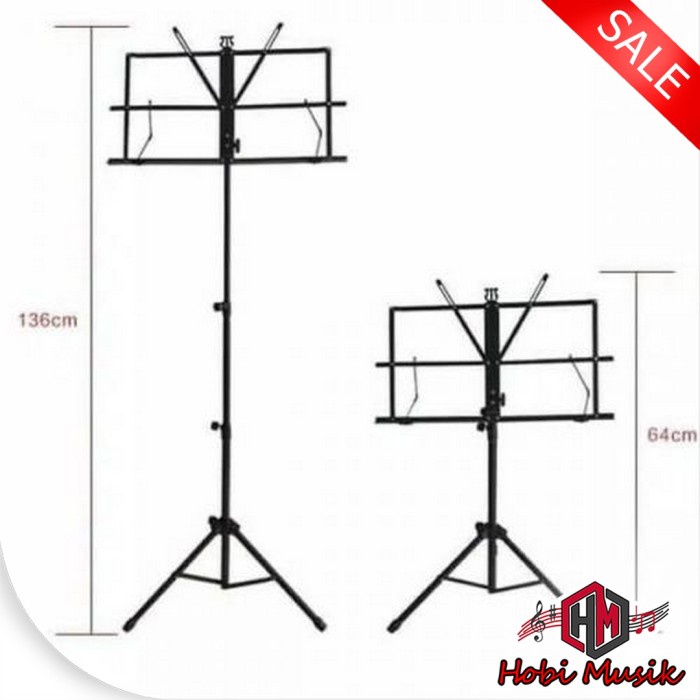 Stand Partitur - Stand Partitur Buku Berdiri - Black Harga Murah