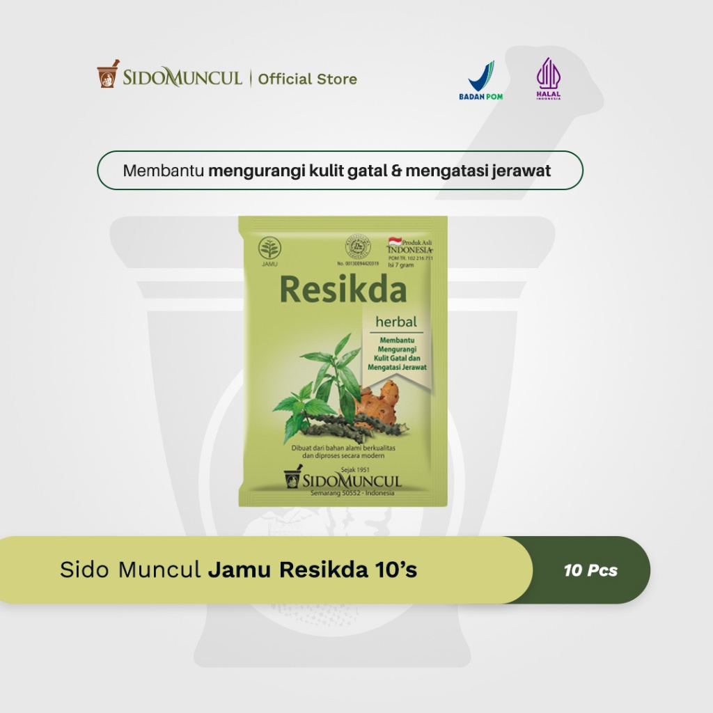 

Sido Muncul Jamu Resikda 10's - Obat Herbal Gatal dan Bisul