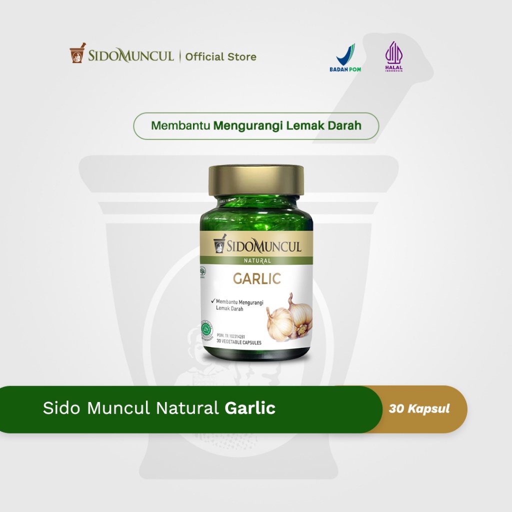 Sido Muncul Natural Herbal Garlic 30 Kapsul - Membantu Mengurangi Lemak Darah