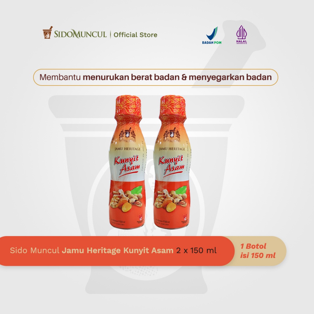 

Jamu Heritage Kunyit Asam 2x150ml Sido Muncul Menyegarkan Badan