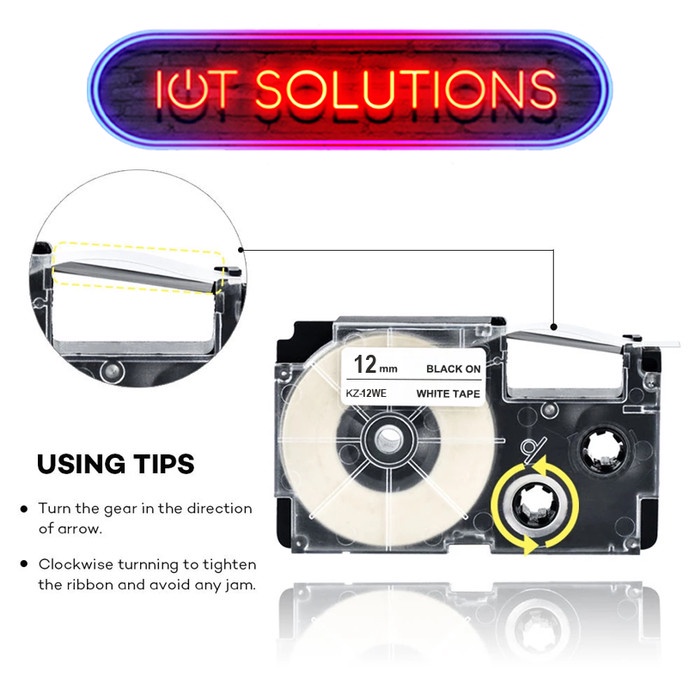 Label Tape 12Mm Xr-12We Compatible Printer Casio Kl-120 Kl-820 Kl60 Ez Ready