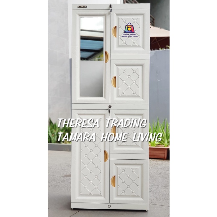 LEMARI PLASTIK NAPOLLY MCAB 4 KACA CERMIN SUSUN 4 EXCLUSIVE + KUNCI
