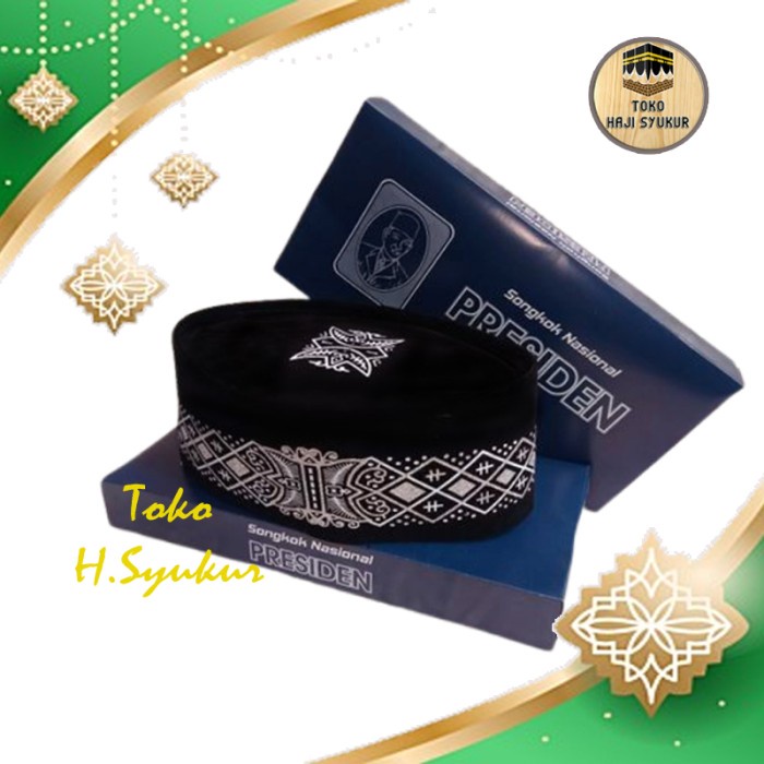Peci Songkok Kopiah Nasional Hitam Batik Aceh Silver