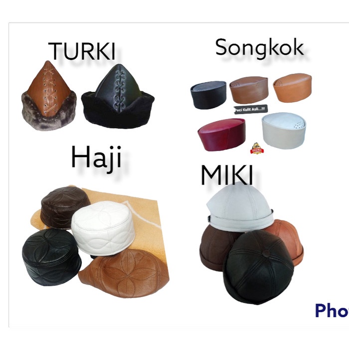 Topi Peci Kulit Asli Garut Model Turki Bulu-Haji- Miki Hat-Songkok