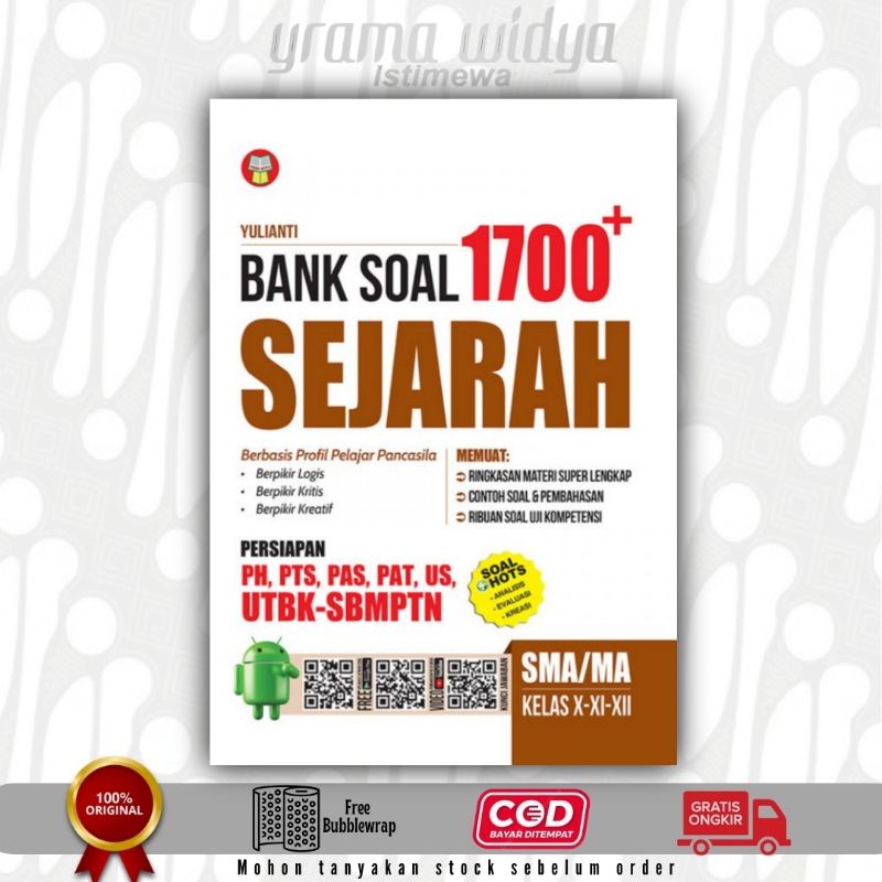 BUKU YRAMA WIDYA 1700 PLUS BANK SOAL SEJARAH SMA/MA