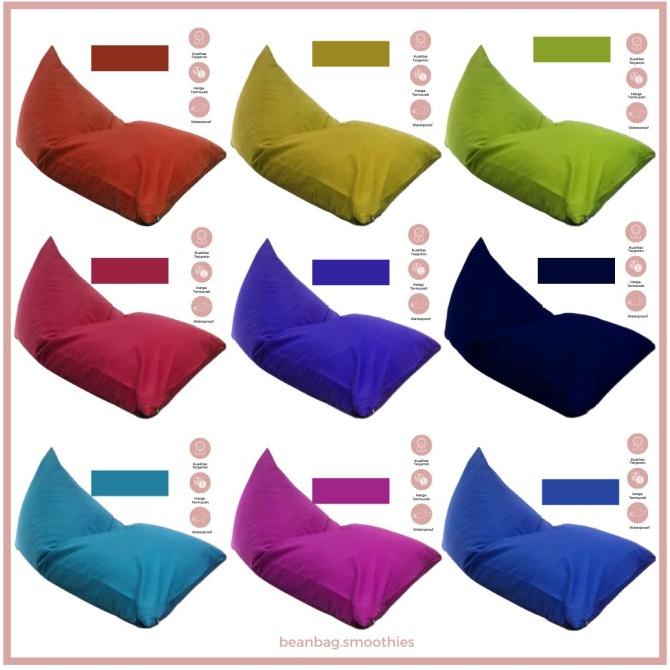 BEAN BAG PLUS ISI MURAH WATERPROOF WARNA SOLID KAIN POLYESTER IMPORT