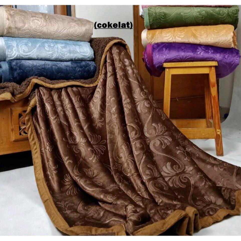 Selimut Embos Polos Jumbo Selimut Dewasa Bulu Halus Lembut Tebal Ukuran Jumbo