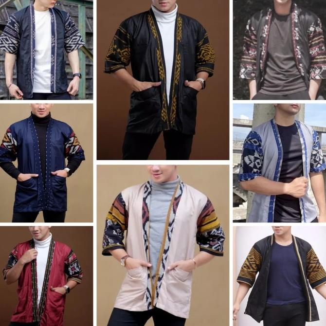 KARDIGAN OUTER BLAZER KIMONO PRIA TENUN IKAT ETHNIC ORY TROSO JEPARA