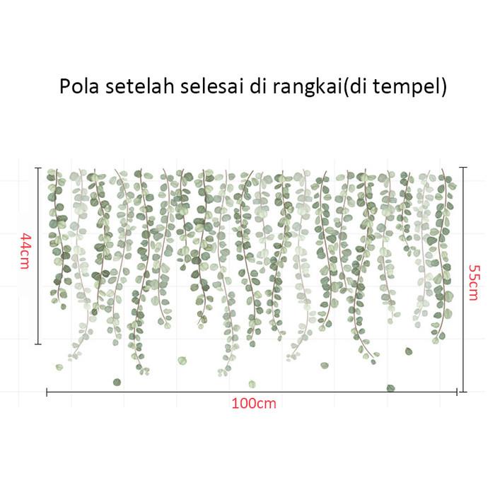 wall stiker dinding kamar tidur motif daun rambat hijau wall sticker Berkualitas
