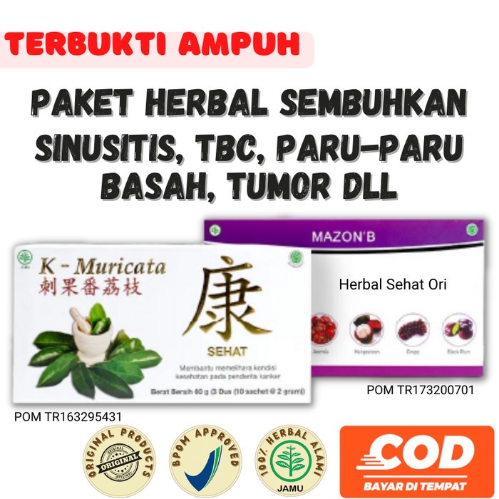 

Obat Herbal Sinusitis TBC Paru Paru Original Mazon B dan K Muricata