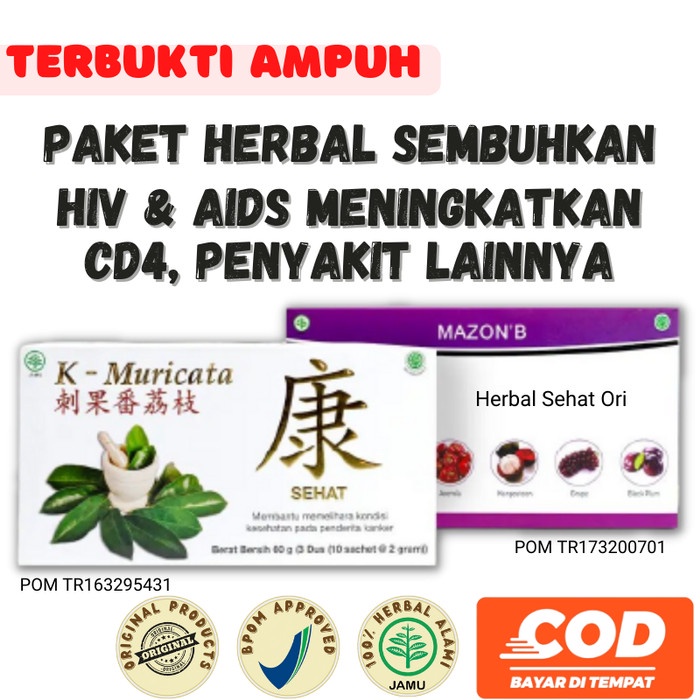 

Obat Herbal Khusus HIV AIDS Meningkatkan CD4 Mazon B dan K Muricata