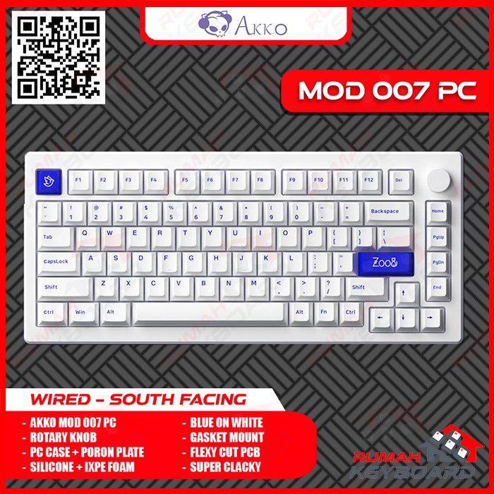 AKKO MOD 007 PC - FLEX CUT - GASKET - SOUTH FACING - PREMIUM KEYBOARD
