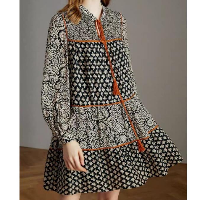 MOLDIV Long Sleeve Loose Dress Import/Dress Ethnic Longgar Korea Basic