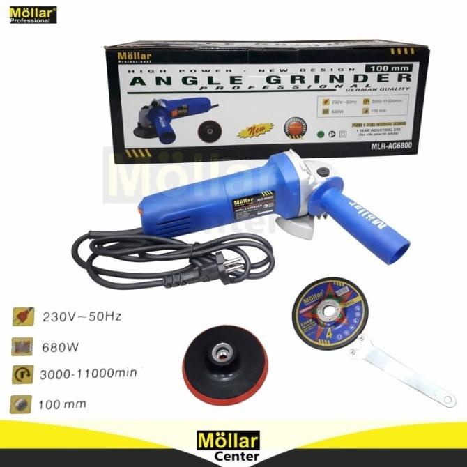 Produk Terbaik] mesin gerinda plus poles 4" Mollar AG-6800 Variable speed control