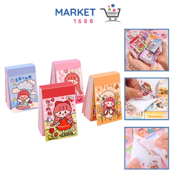 

Market1688 Stiker Buku Momo Mini 24 Lembar Sticker Note Book Washi Karakter Lucu Buku Diary DIY Jurnal Planner Dekorasi Scrapbooking Alat Tulis Sekolah 24Lembar