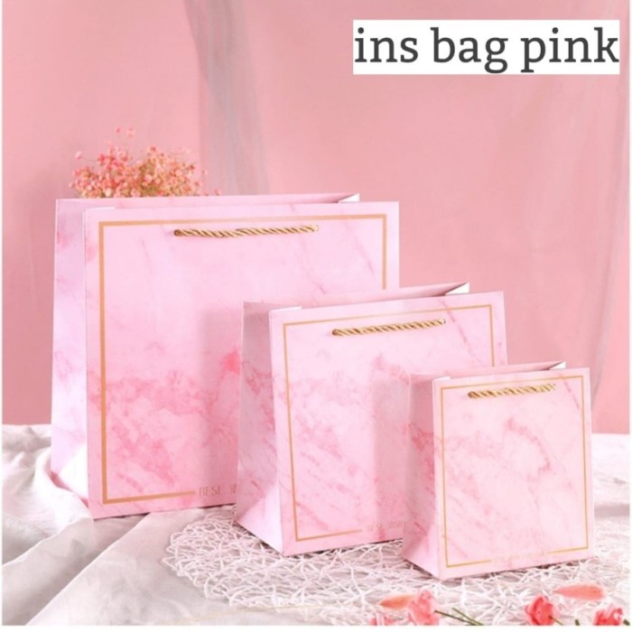 

@#@#@#] DY INS PAPER BAG KOREA PINK SHOPPING BAG/TAS HADIAH IMPORT PB-INS 2