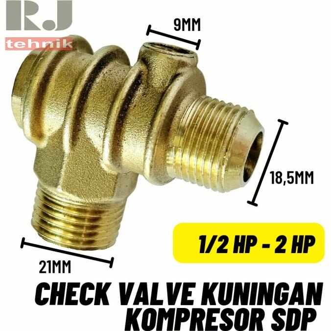 @#@#@#] Nepel Check Valve Kuningan Kompresor Angin SDP Krisbow 1/2 HP - 2 HP