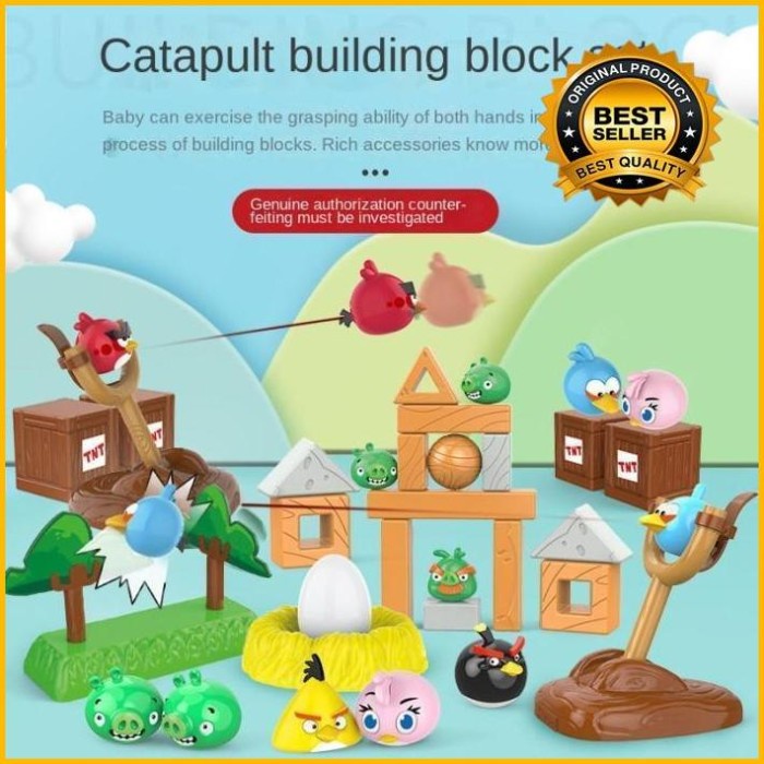 Set Mainan Ketapel Boneka Kartun Angry Birds Untuk Edukasi Anak