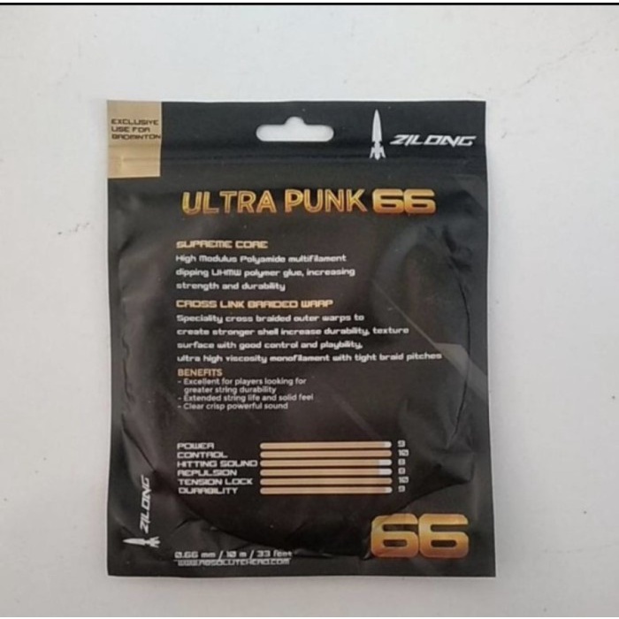 Terlaris Senar Raket Badminton Zilong Ultra Punk 66 Original Gratis Ongkir
