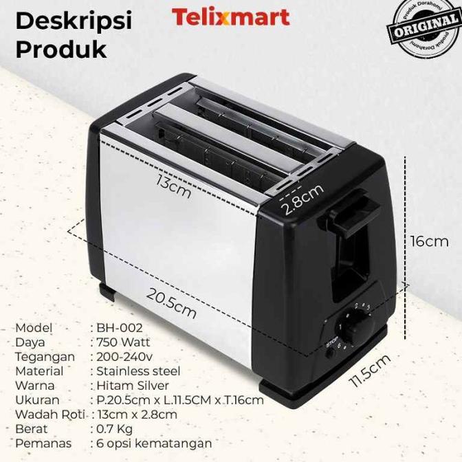 DORAHOMI Pemanggang Roti Sandwich Toaster Elektrik Low Watt Otomatis