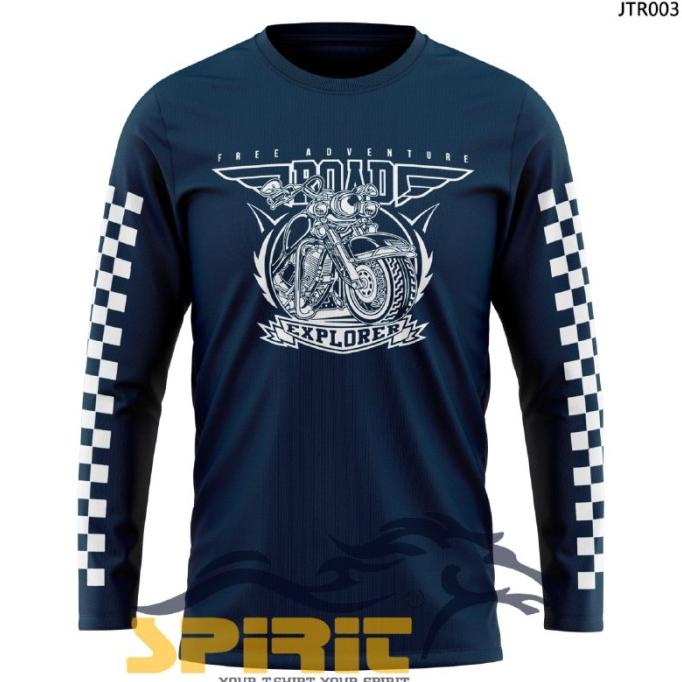 Baju Kaos Atasan Pria Motor Touring Free Adventure Lengan Panjang