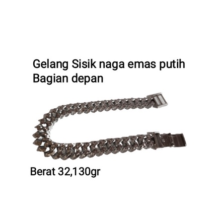 Gelang - Gelang Emas Putih Sisik Naga Pria Wanita Emas Mas Putih 750 Padat 32Gr
