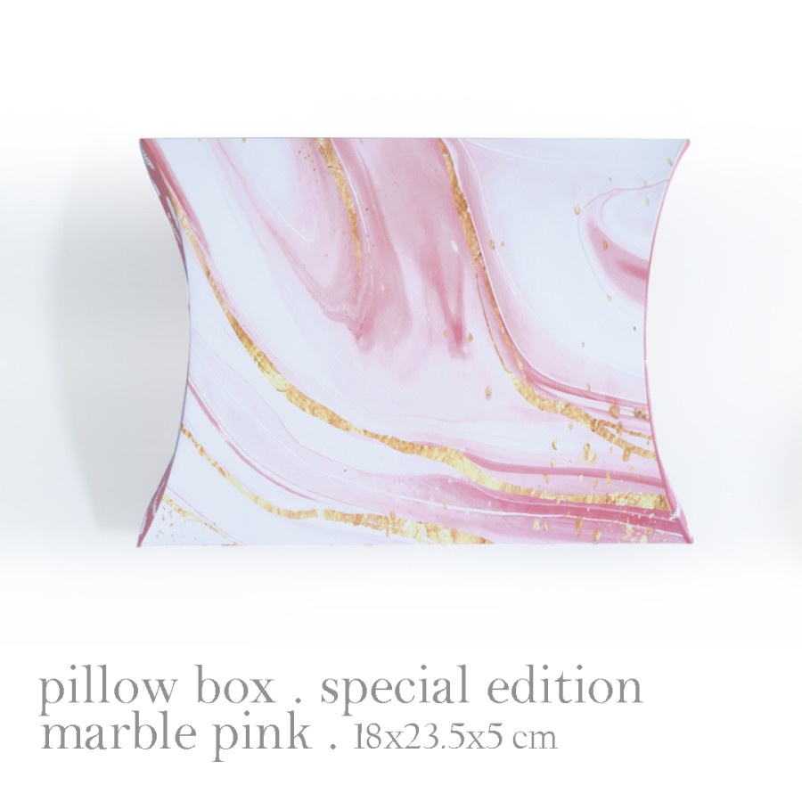 

10 pcs pillow box dus bantal marble pink M 18 x 23.5 cm white ivory