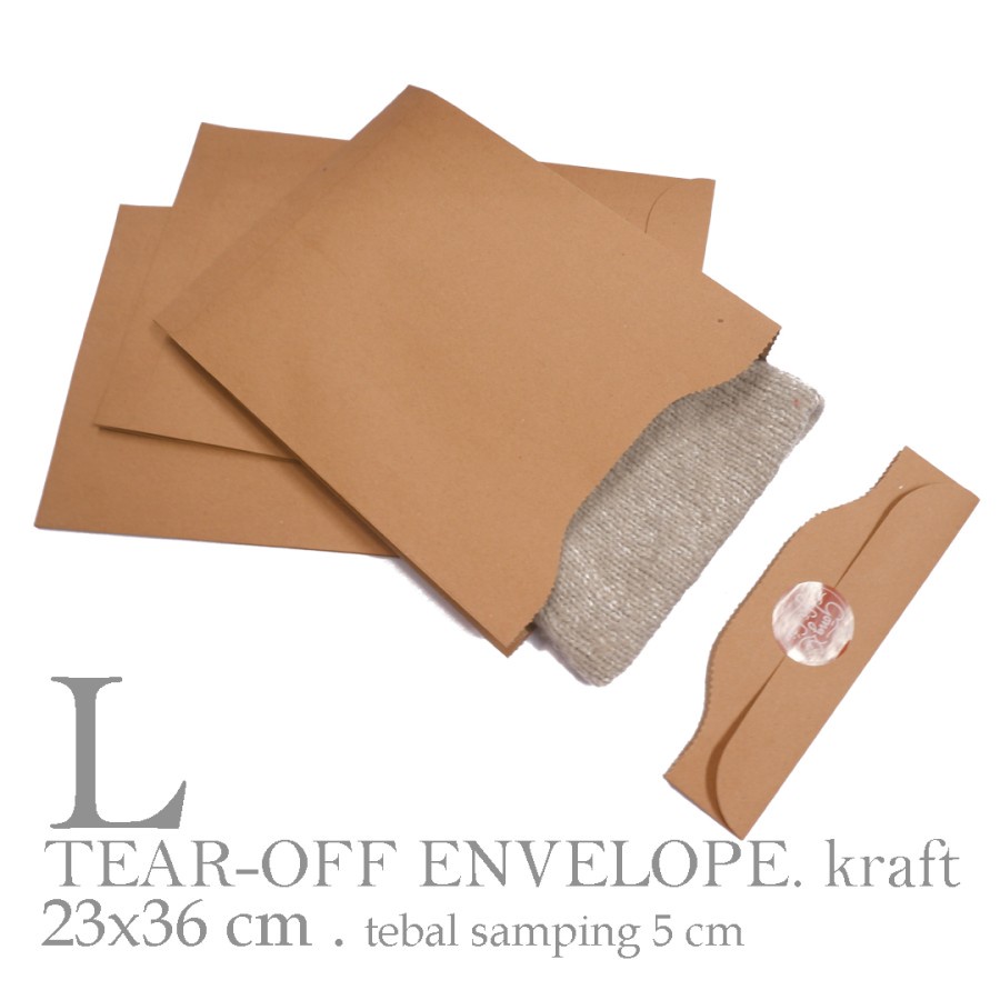 

10 pcs tear off envelope coklat polos amplop size large 23 x 36 cm