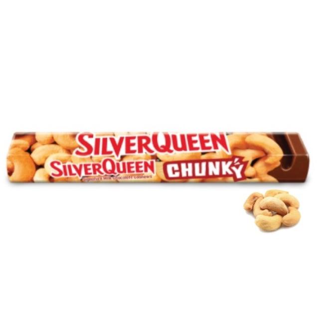 

SILVERQUEEN CHUNKY BAR 95 GRAM CASHEW DARK WHITE COKLAT ALMOND